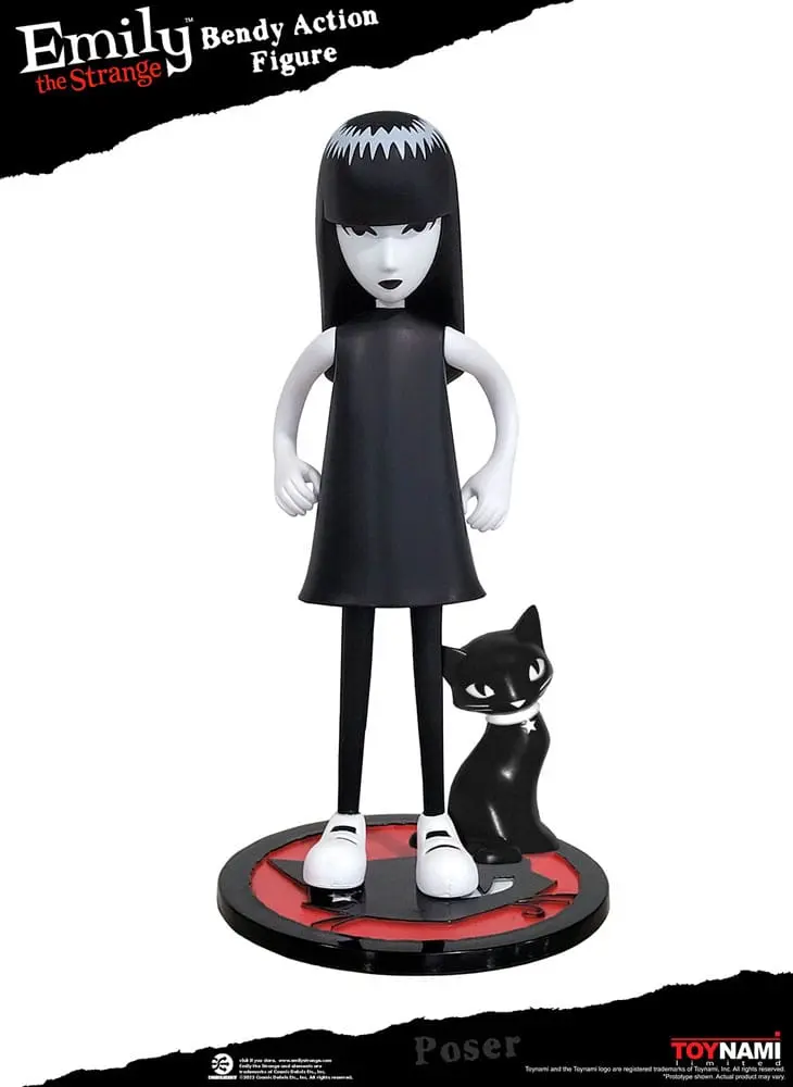 Emily the Strange Action Figure Bendy Emily & Mystery Kitty 25 cm termékfotó