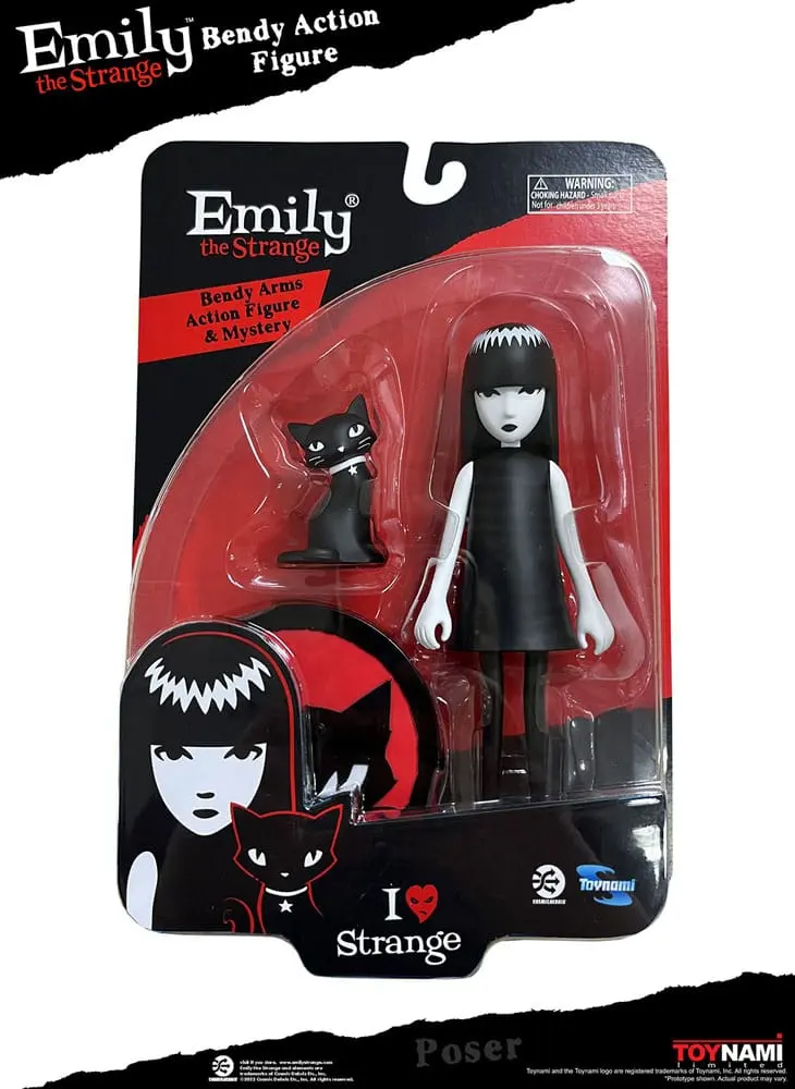 Emily the Strange Action Figure Bendy Emily & Mystery Kitty 25 cm termékfotó