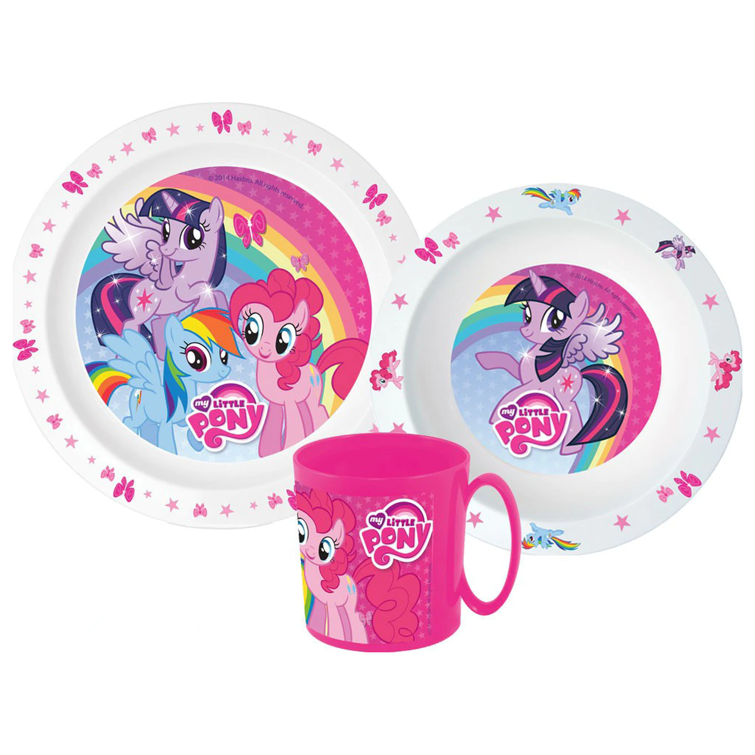 My Little Pony Pink Dinnerware Set, Micro Plastic Set with Mug product photo