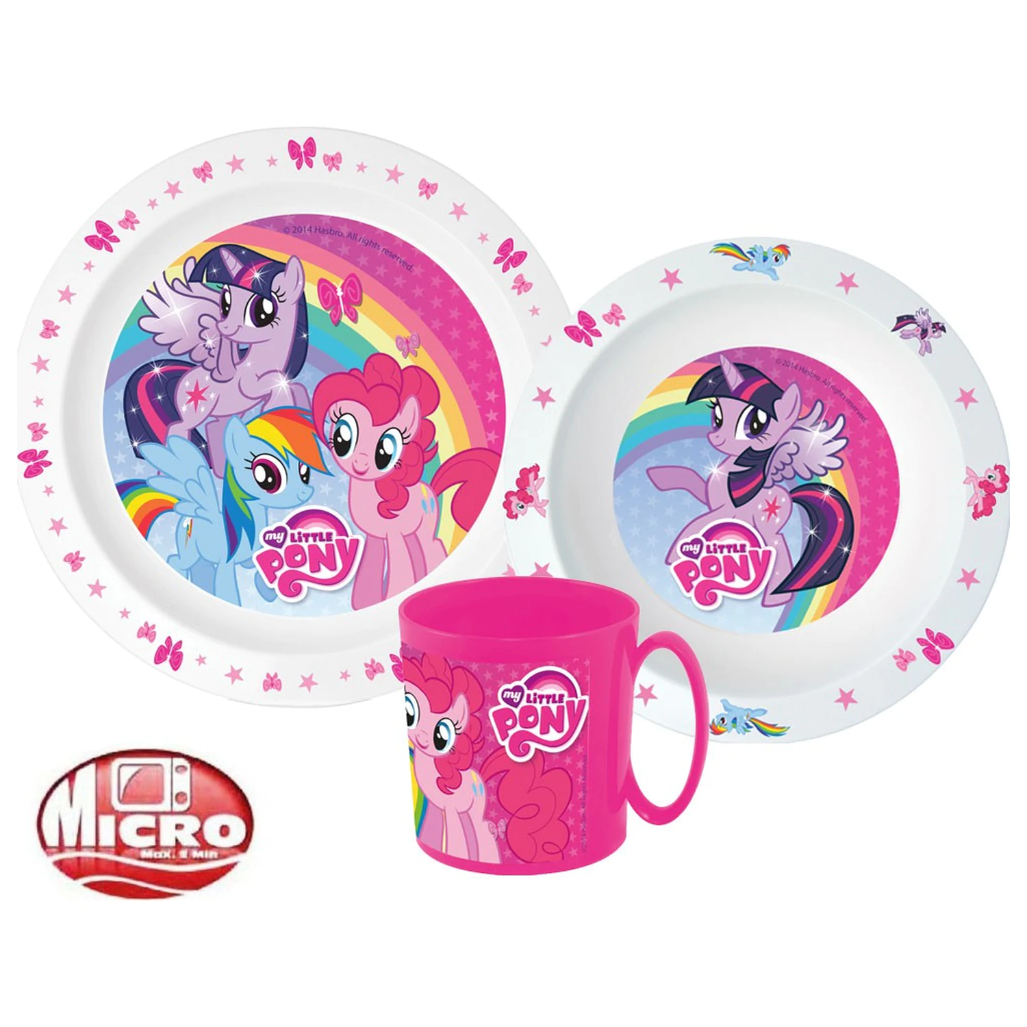 My Little Pony Pink Dinnerware Set, Micro Plastic Set with Mug product photo