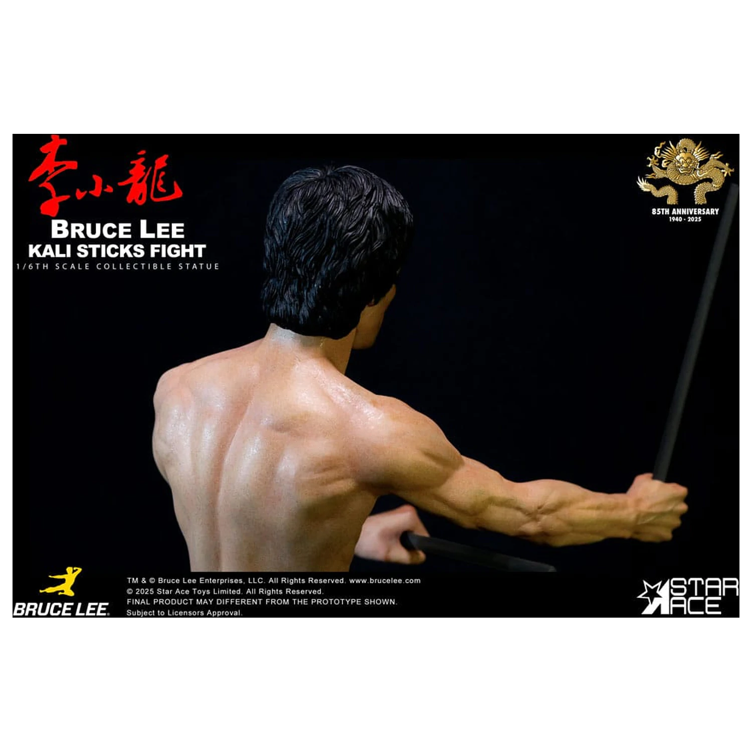 Enter the Dragon Movie Statue 1/6 Bruce Lee Kali Sticks Fight Deluxe Basement Version 30 cm product photo