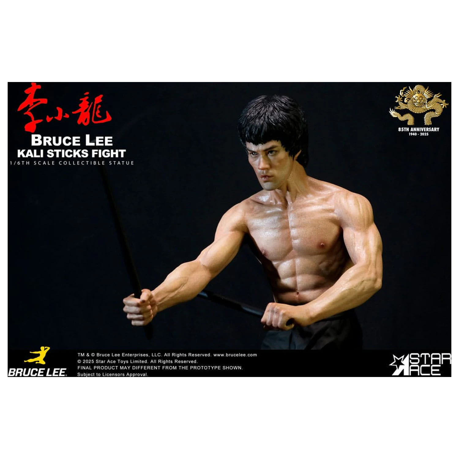 Enter the Dragon Movie Statue 1/6 Bruce Lee Kali Sticks Fight Deluxe Basement Version 30 cm product photo