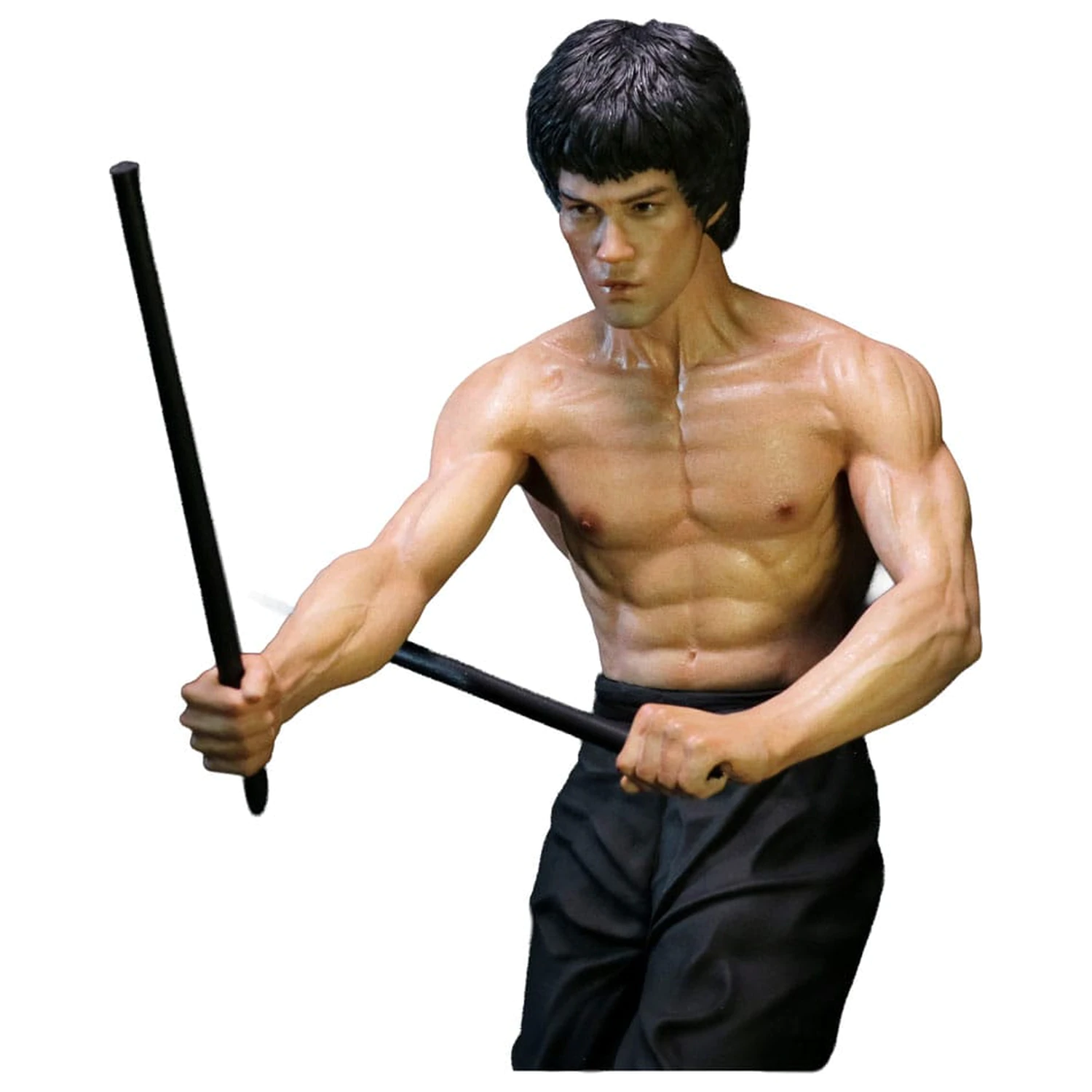 Enter the Dragon Movie Statue 1/6 Bruce Lee Kali Sticks Fight Normal Basement Version 30 cm product photo
