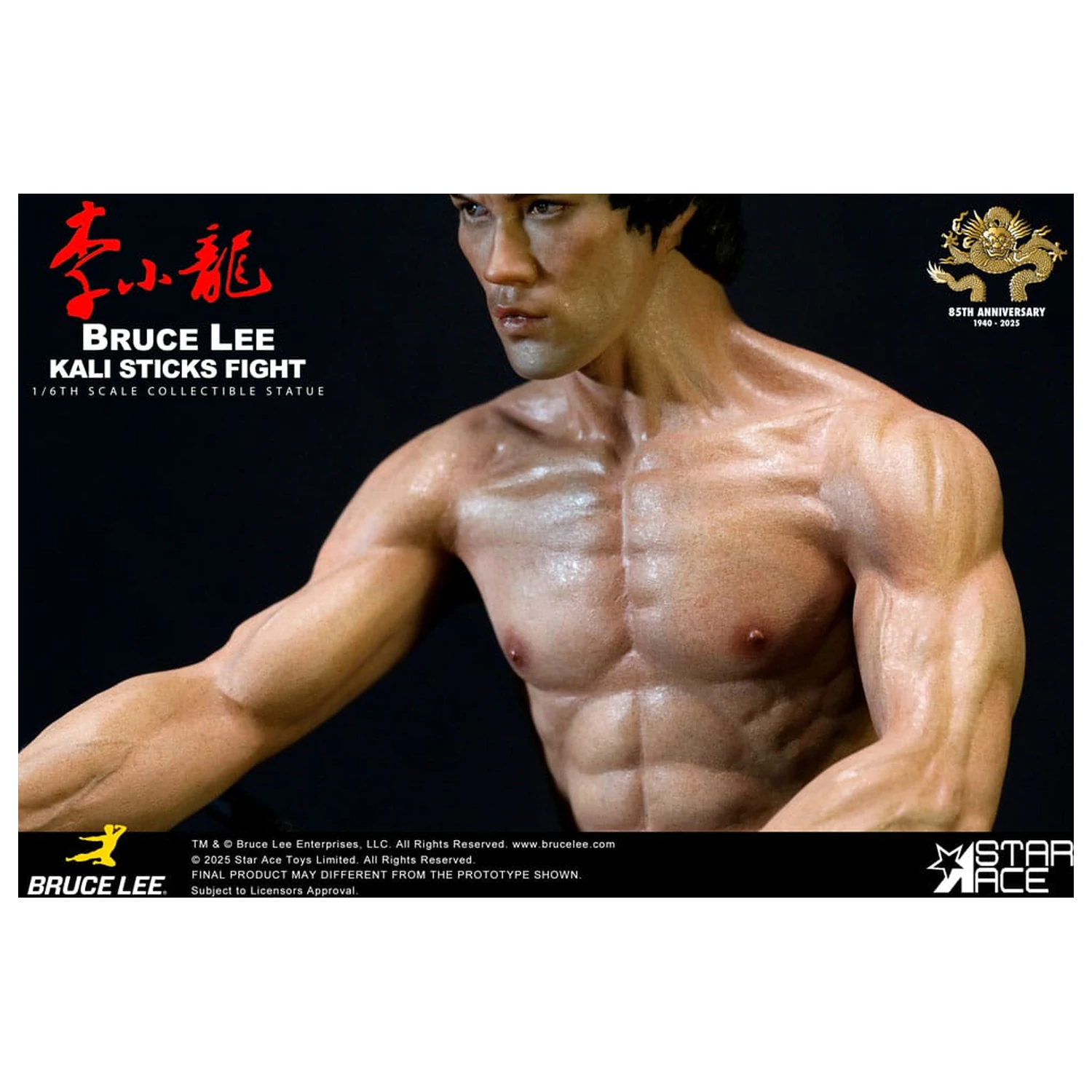 Enter the Dragon Movie Statue 1/6 Bruce Lee Kali Sticks Fight Normal Basement Version 30 cm product photo
