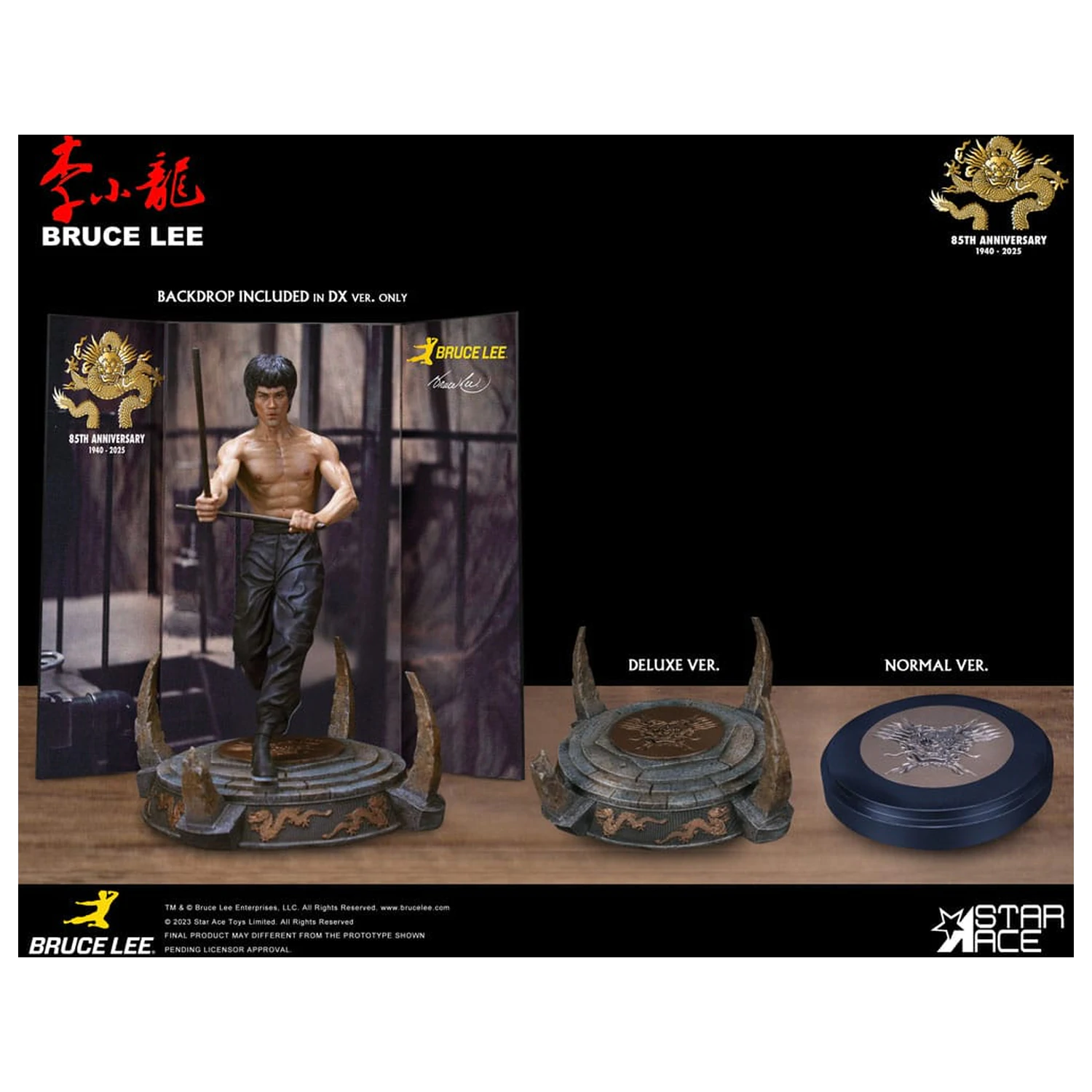 Enter the Dragon Movie Statue 1/6 Bruce Lee Kali Sticks Fight Normal Basement Version 30 cm product photo