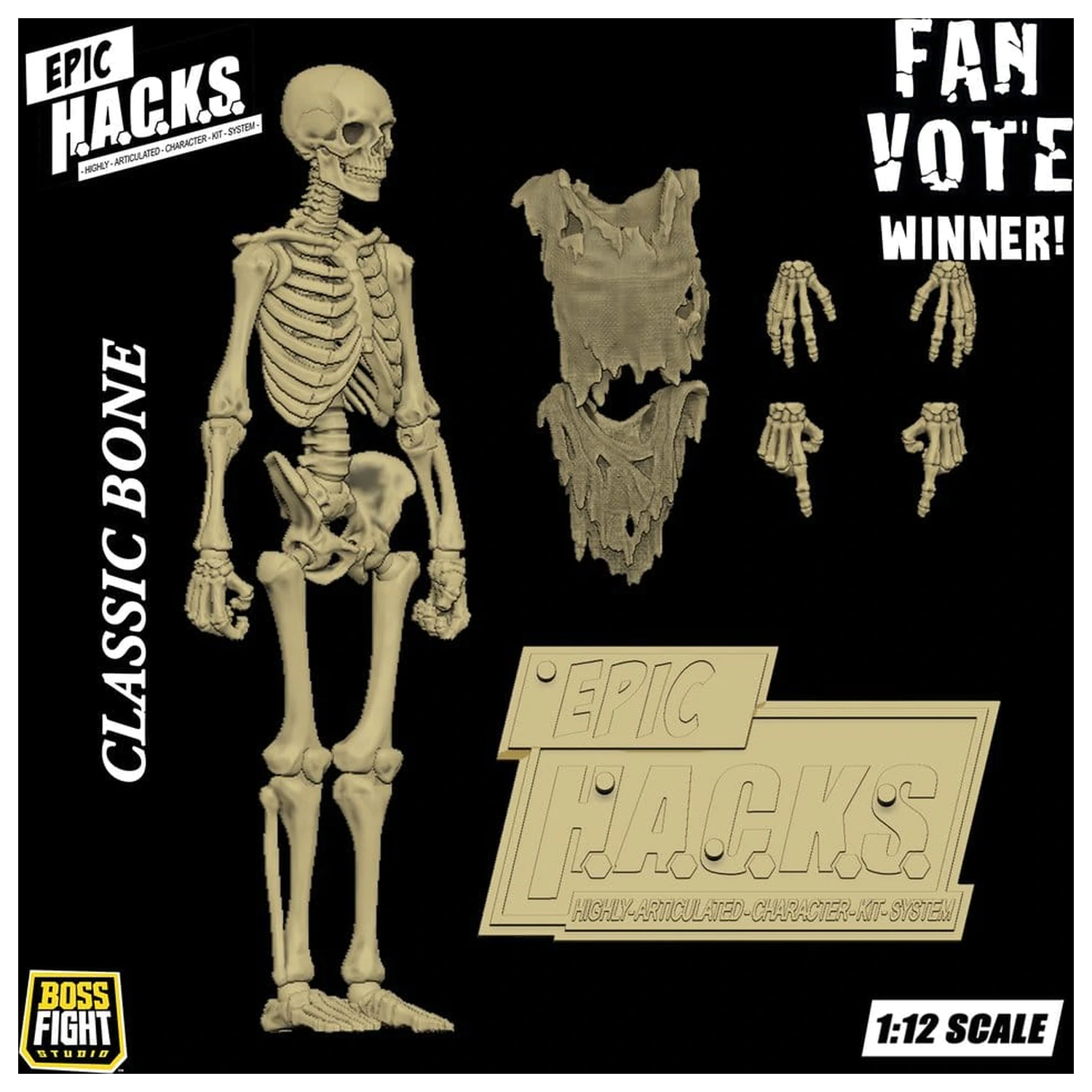 Epic H.A.C.K.S. Action Figure 1/12 Skeleton Blank Classic Bone product photo