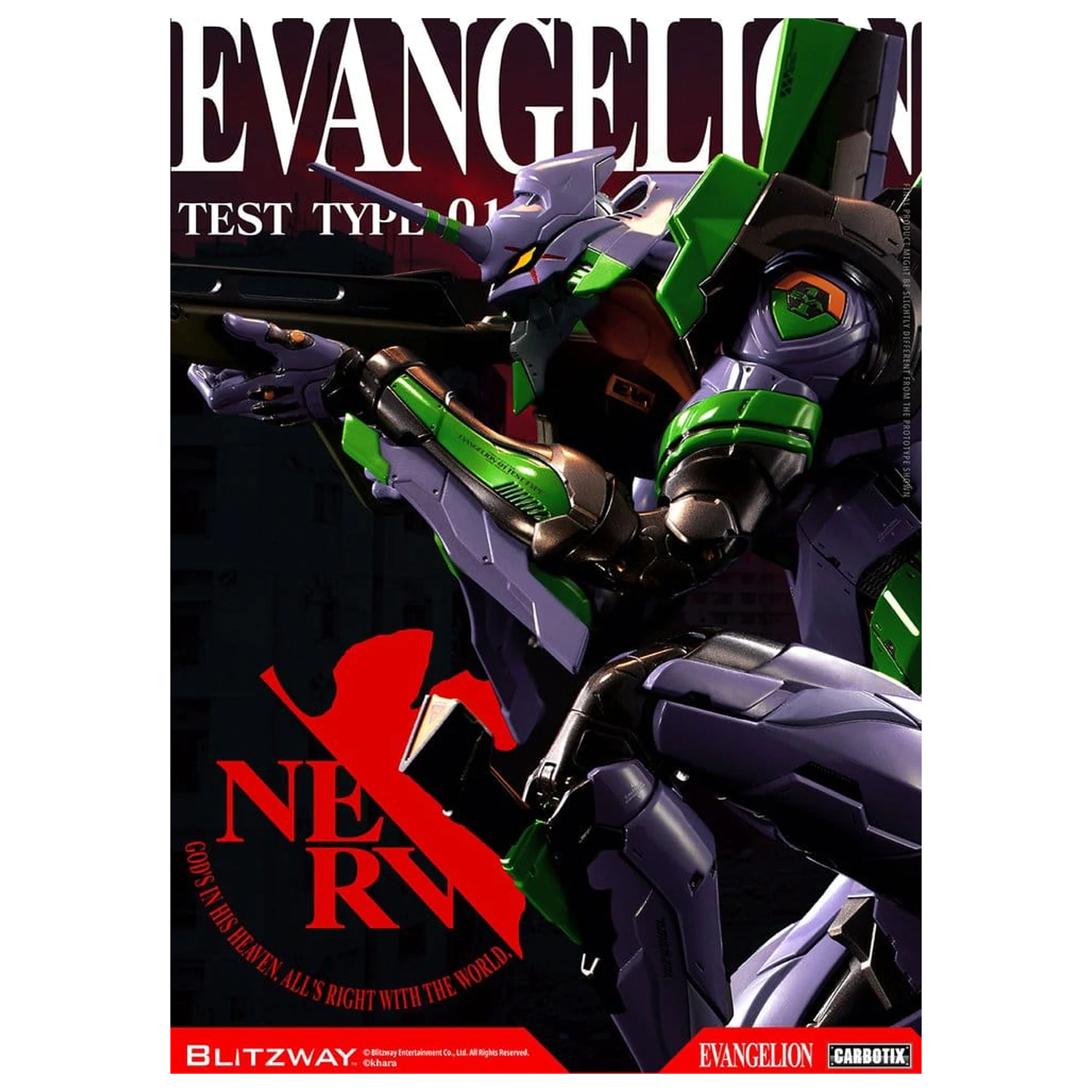 Evangelion Carbotix Action Figure Evangelion Unit-01 Test Type (Standard Ver.) 33 cm product photo