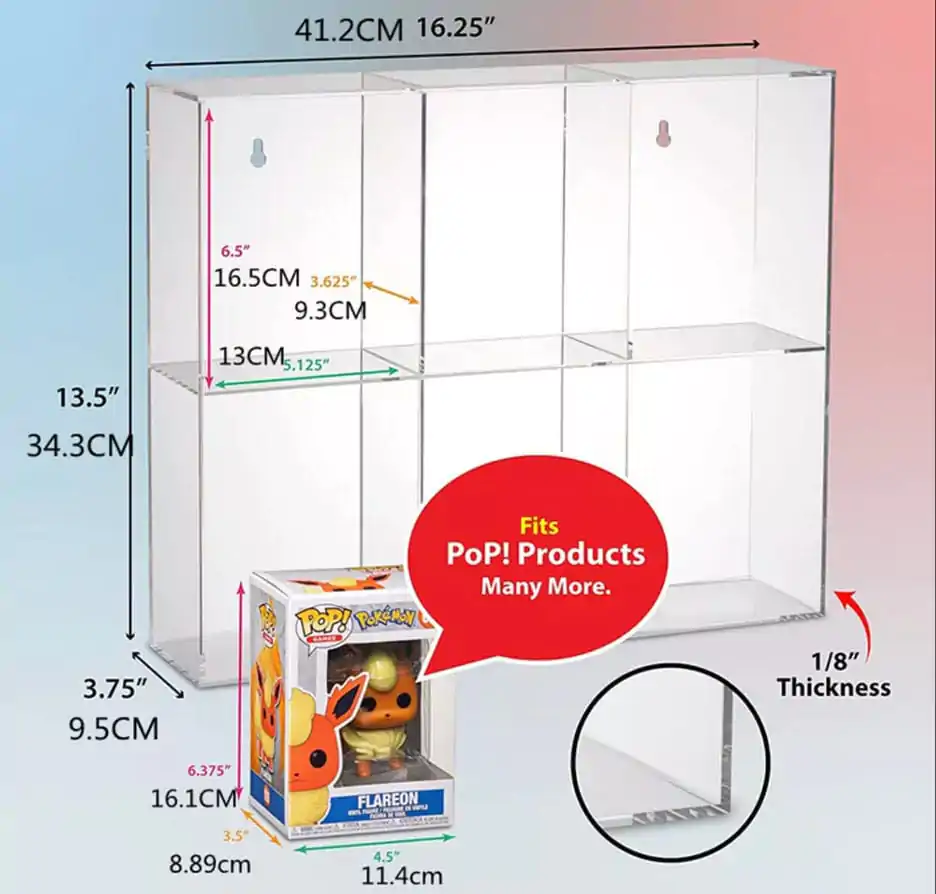 Evoretro Acrylic Display Case for 6 Funko Pops product photo