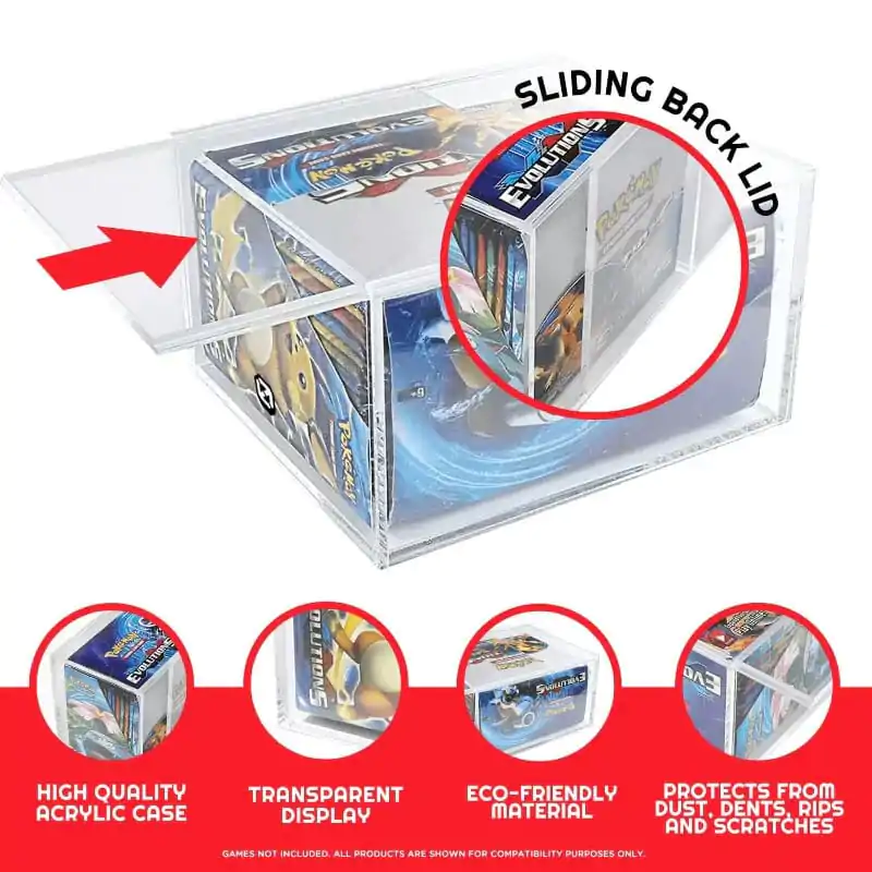Evoretro Acrylic Display Case for Booster Boxes / Elite Trainer Boxes Ver. 1 with Sliding Lid product photo