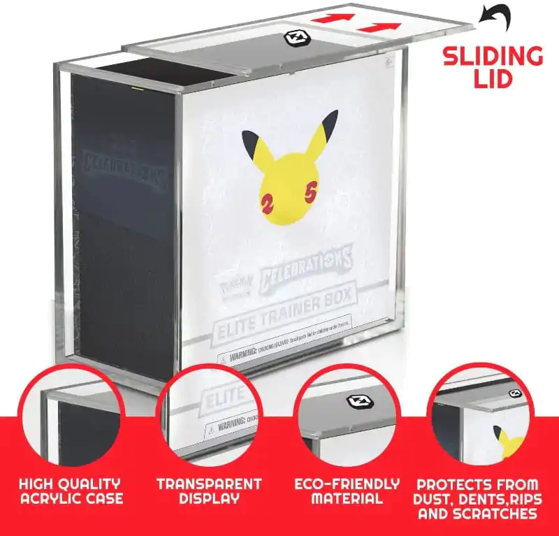 Evoretro Acrylic Display Case for Booster Boxes / Elite Trainer Boxes Ver. 2 with Sliding Lid product photo