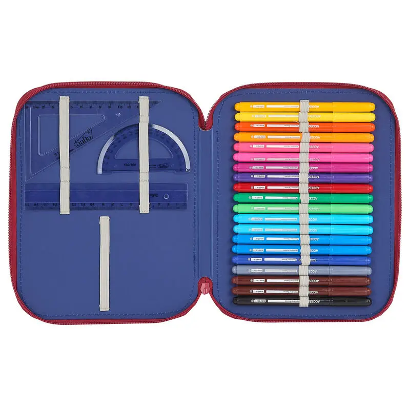 F.C. Barcelona double pencil case 56pcs product photo