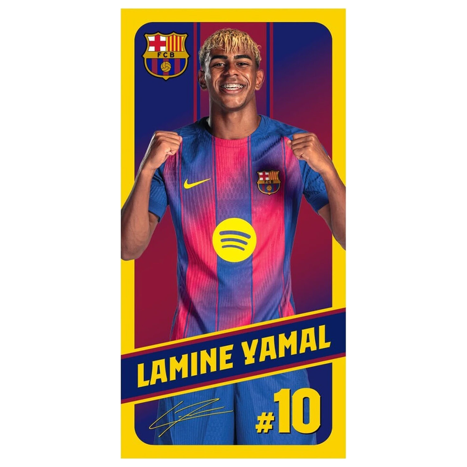 F.C Barcelona Lamine Yamal microfibre beach towel product photo