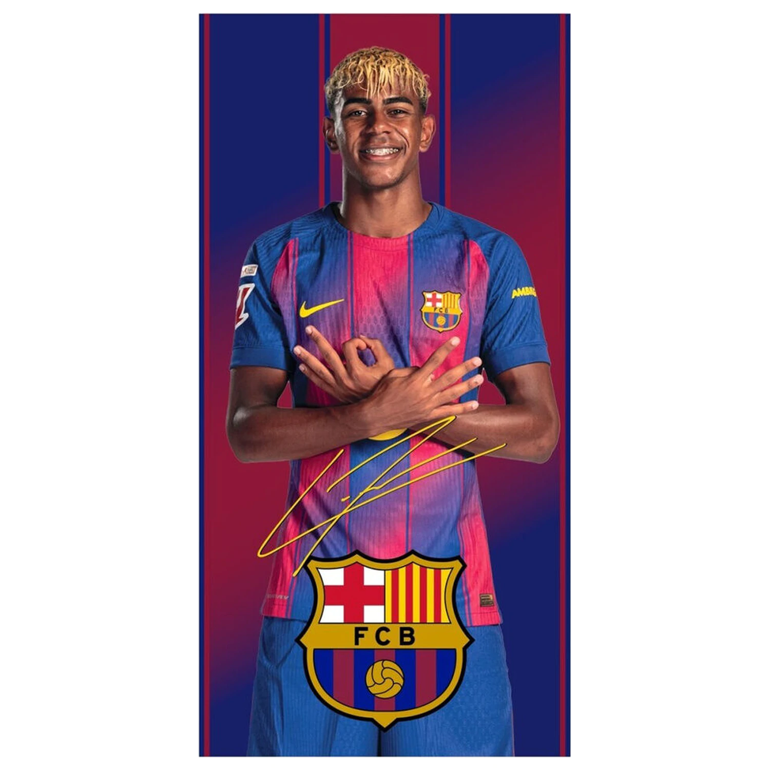 F.C Barcelona Lamine Yamal microfibre beach towel product photo