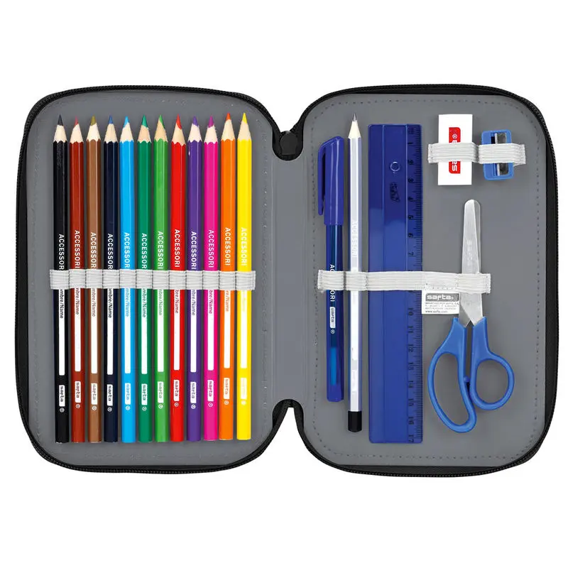 F.C. Barcelona Layers double pencil case 34pcs product photo