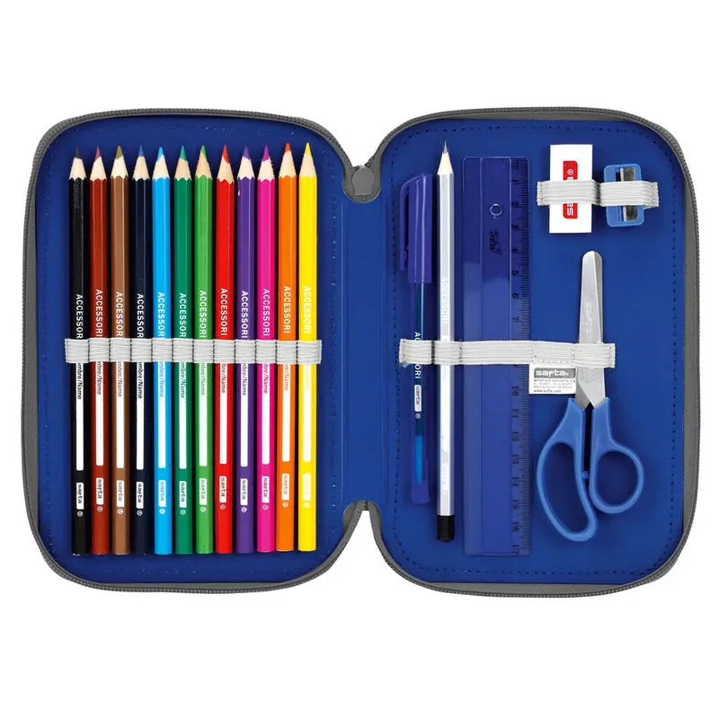 F.C Barcelona Second Equipment double pencil case 34pcs product photo