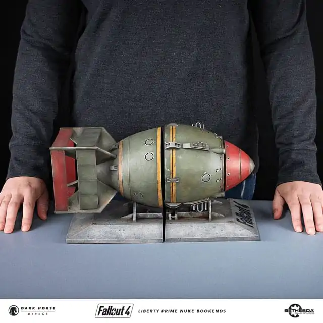 Fallout 4 PVC Statue Liberty Prime Nuke Bomb Bookends 17 cm product photo