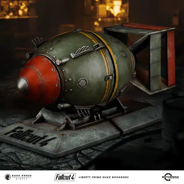 Fallout 4 PVC Statue Liberty Prime Nuke Bomb Bookends 17 cm product photo