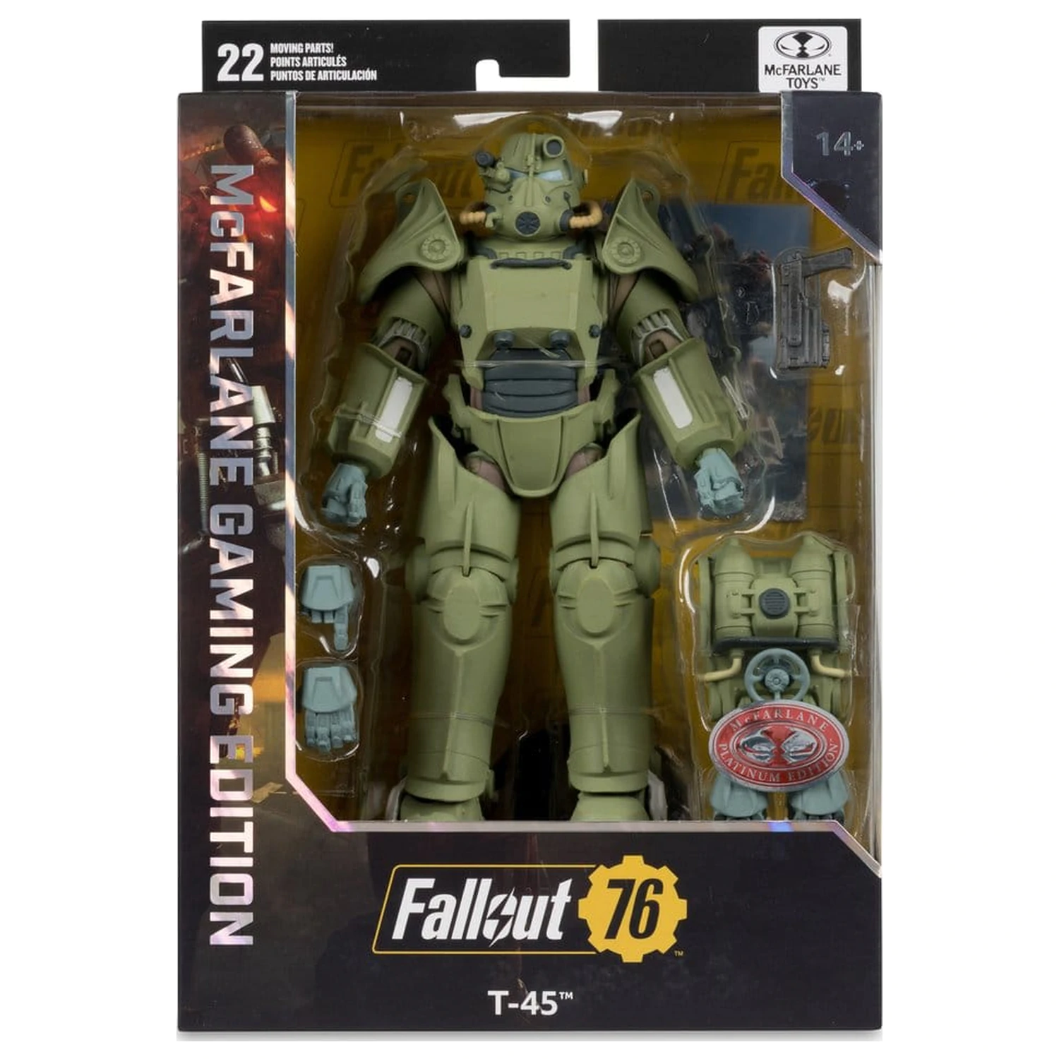 Fallout 76 Gaming Edition Action Figure T-45 Military Armor (Red Platinum Edition) 20 cm product photo