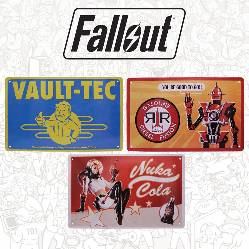 Fallout Tin Signs 3 Pack Brands product photo