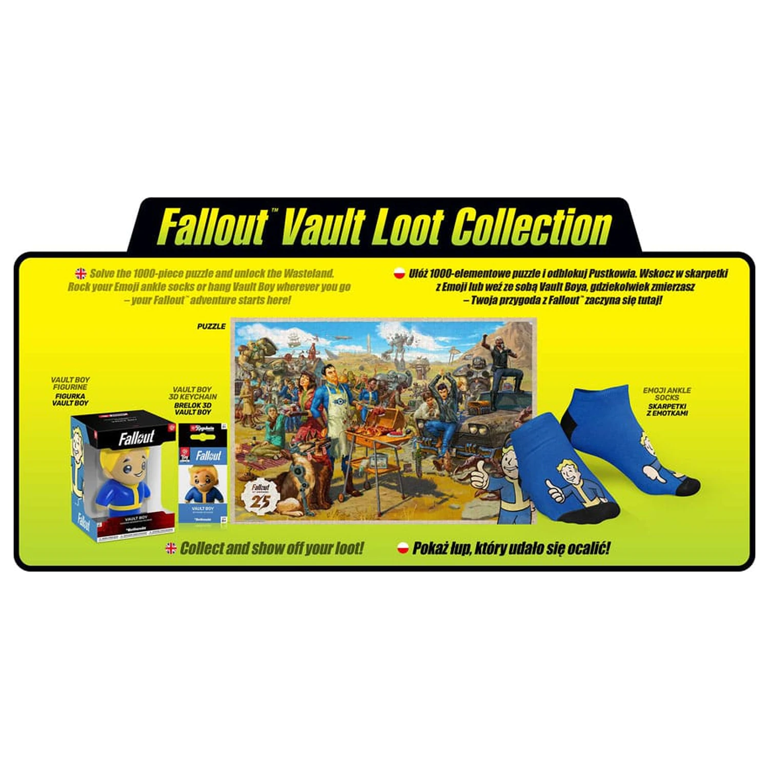 Fallout gift set Fallout Vault Loot Collection (Puzzle, socks, figurine & key ring) product photo