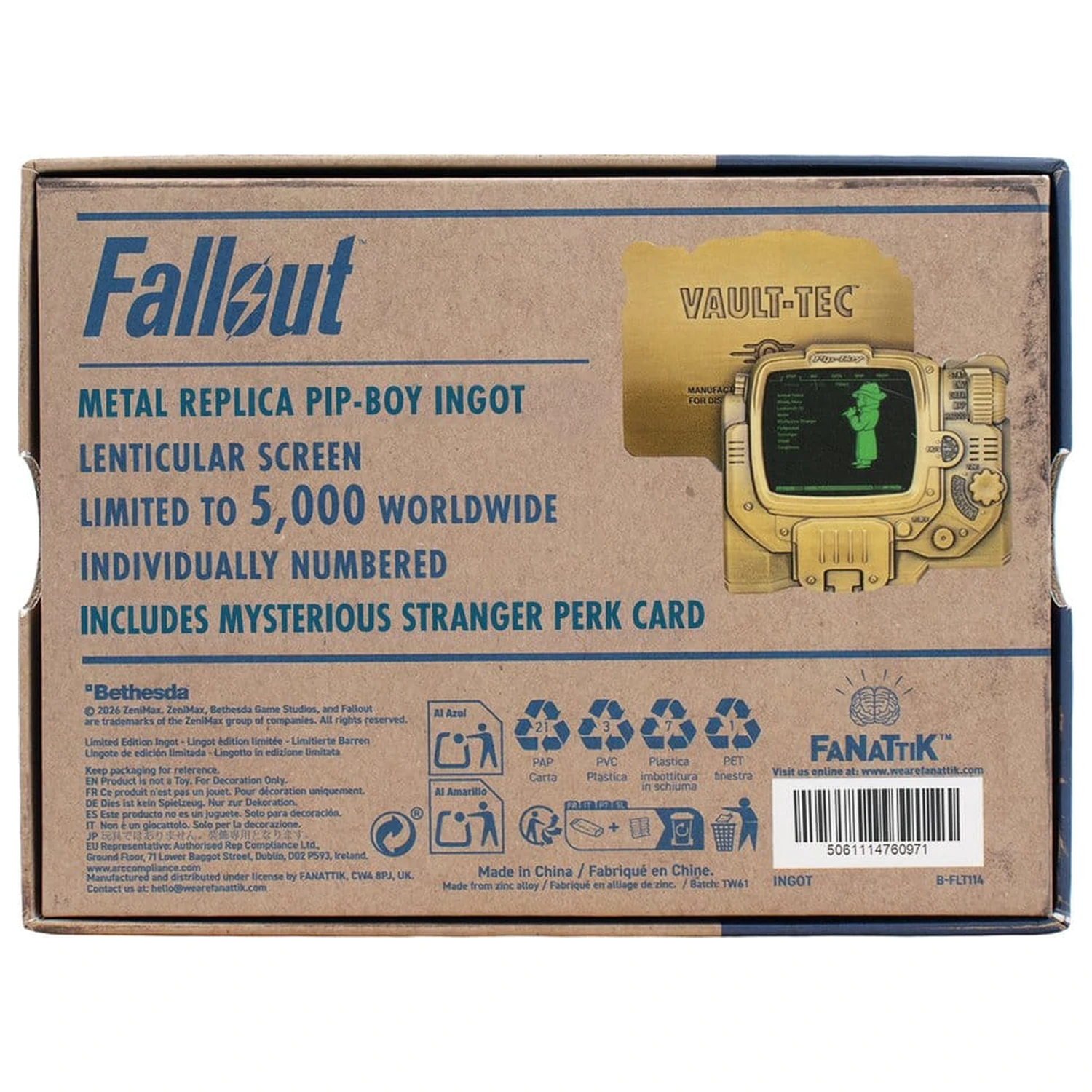 Fallout Ingot Pip-Boy Limited Edition Lenticular Mysterious Stranger Variant product photo