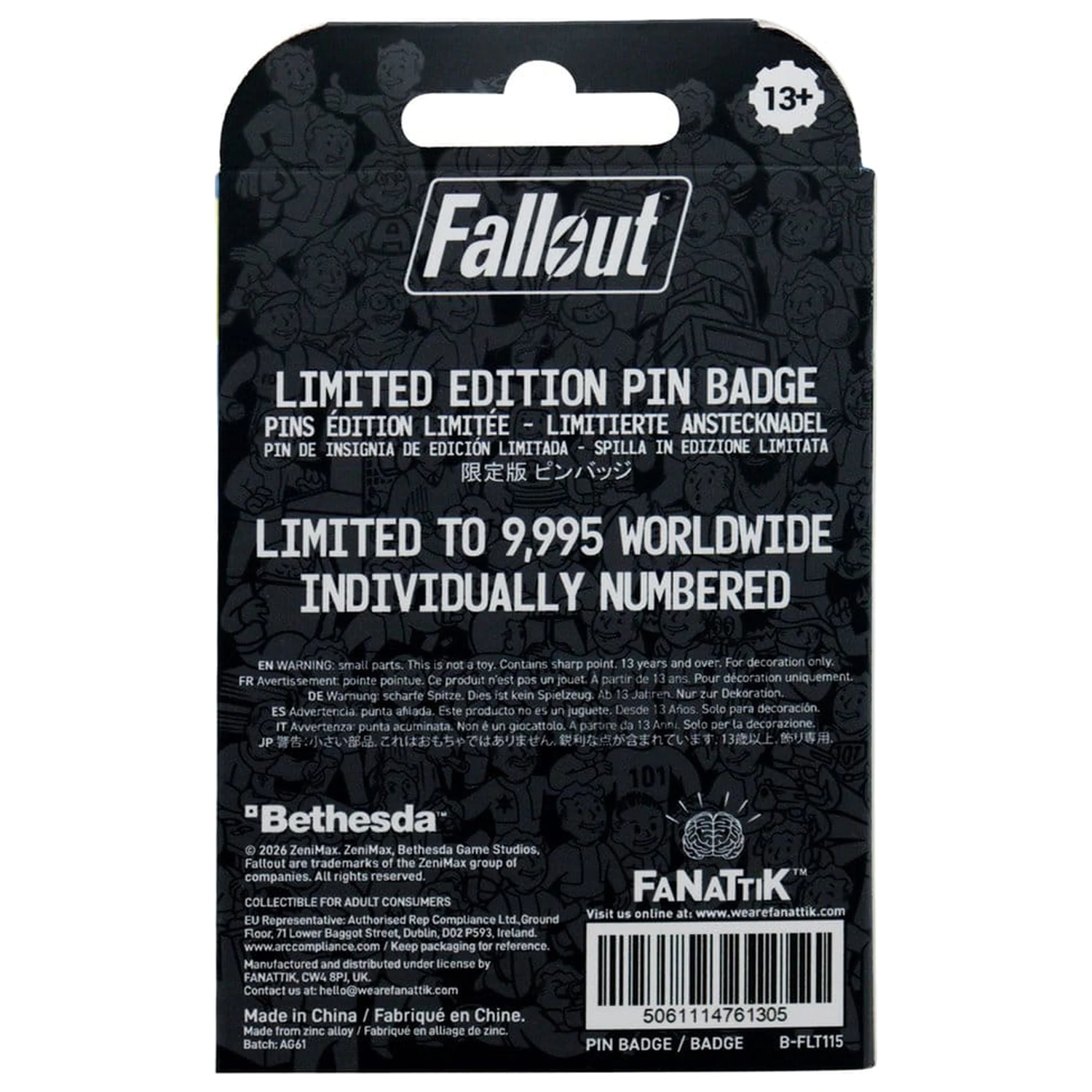 Fallout Pin Badge Vault Door 111 Limited Edition Hinged product photo