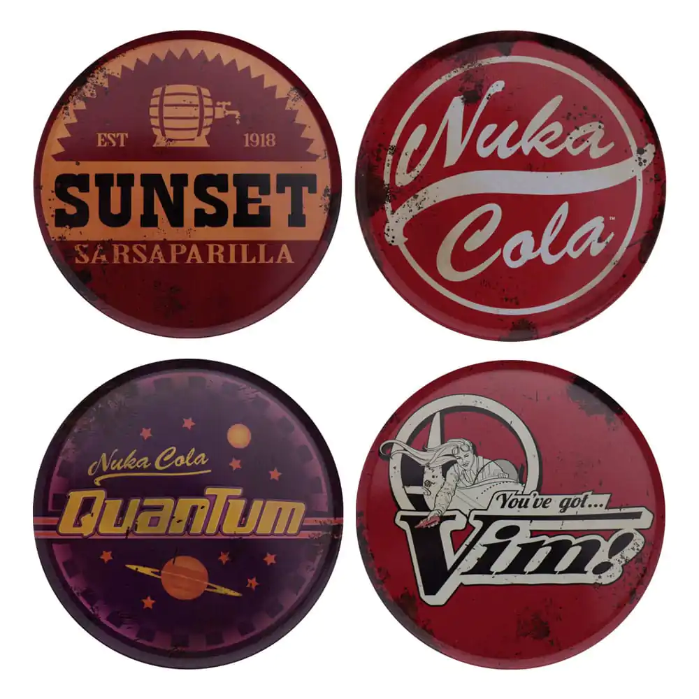 Fallout Coaster 4-Pack Metal Drinks product photo