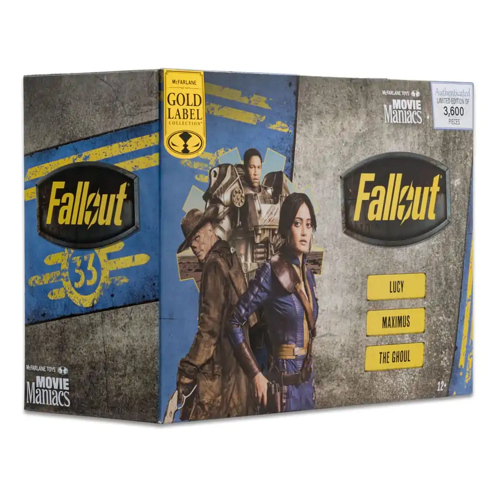 Fallout Movie Maniacs Action Figure 3-Pack Lucy &amp; Maximus &amp; The Ghoul (GITD) (Gold Label) 15 cm product photo