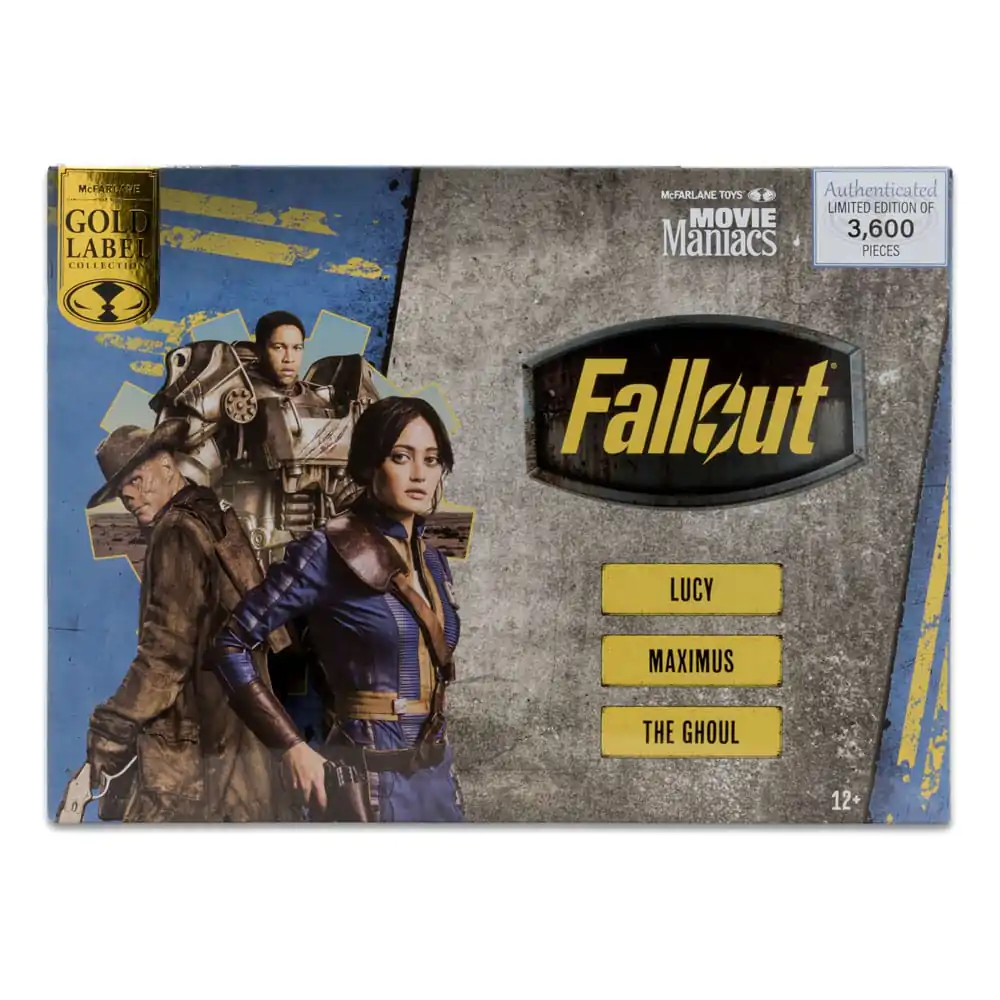 Fallout Movie Maniacs Action Figure 3-Pack Lucy &amp; Maximus &amp; The Ghoul (GITD) (Gold Label) 15 cm product photo