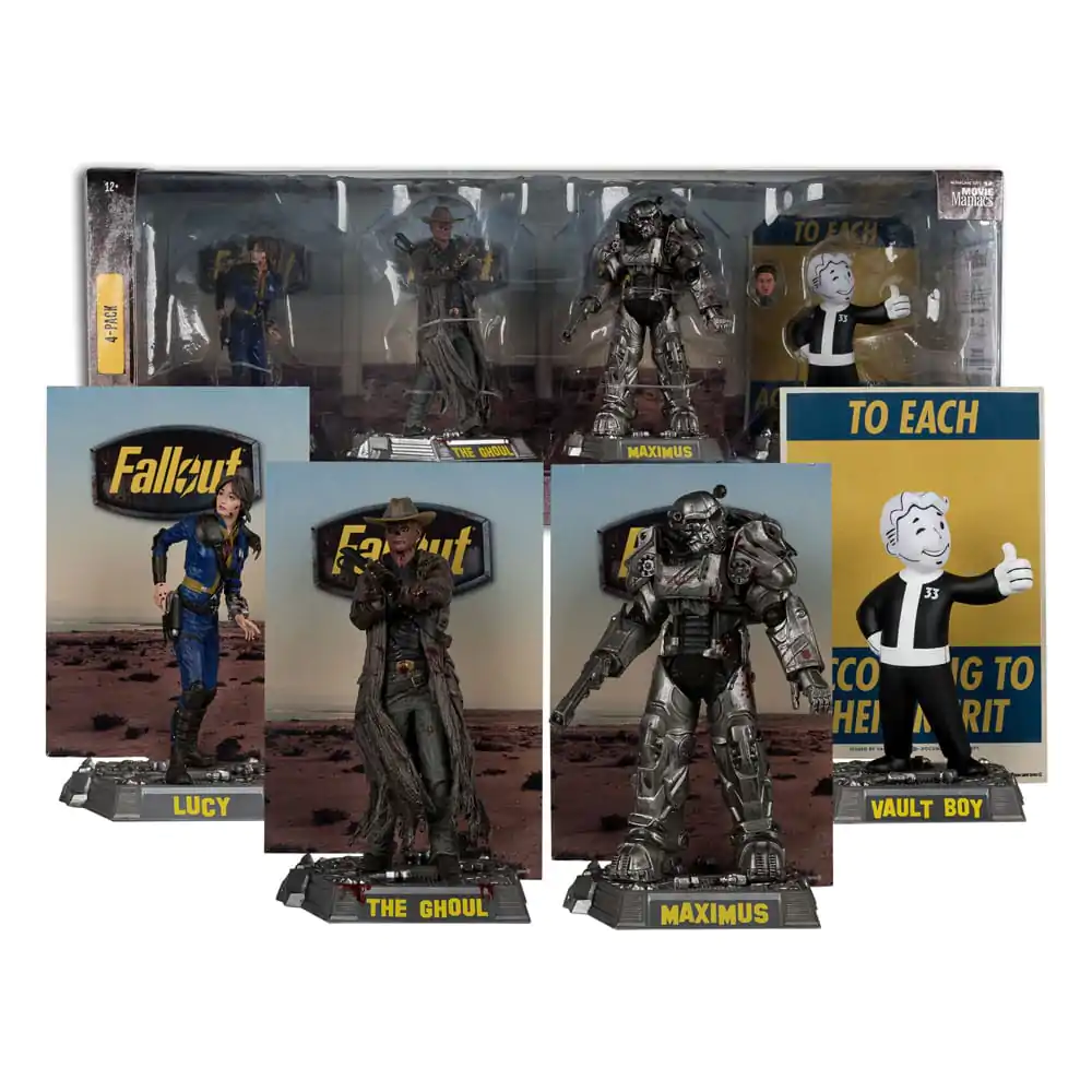 Fallout Movie Maniacs PVC Statue 4-Pack Lucy, Maximus, The Ghoul & Vault Boy 15 cm termékfotó