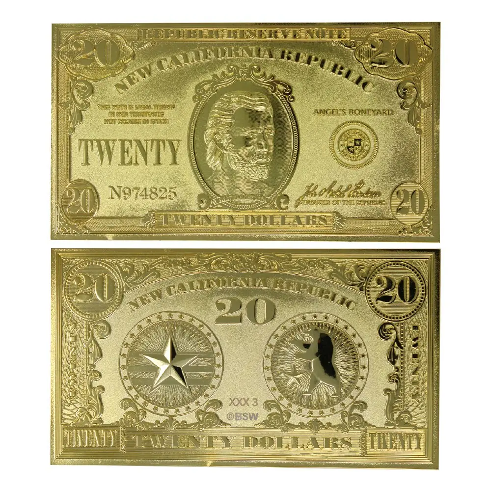 Fallout: New Vegas Replica New California Republik 20 Dollar Bill (gold plated) product photo