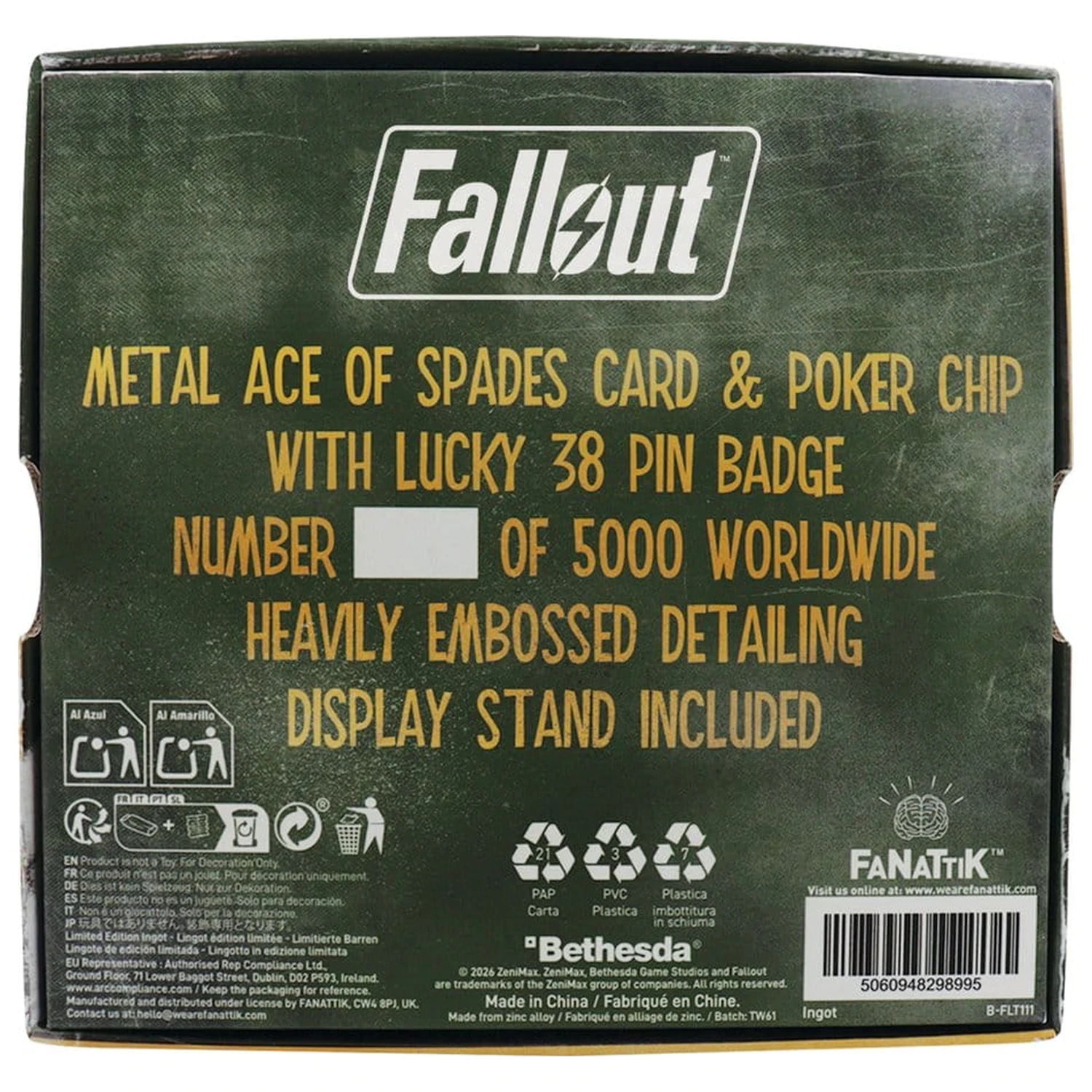 Fallout: New Vegas Replica Lucky 38 Imitation Gold Casino Set Limited Edition product photo