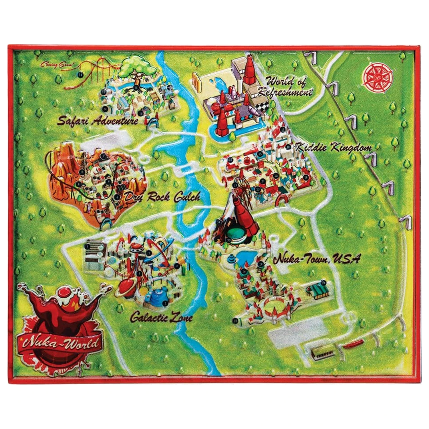 Fallout Replica Metal Map Nuka-World Limited Edition 16 x 13 cm product photo