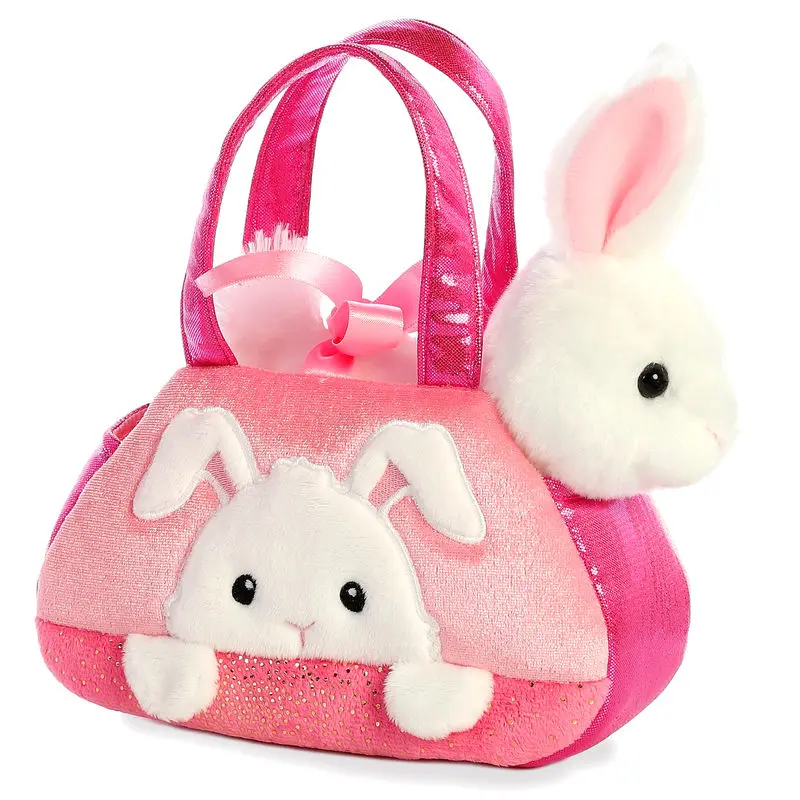 Fancy Pal Ballet Pink Rabbit soft plush toy handbag 21cm product photo