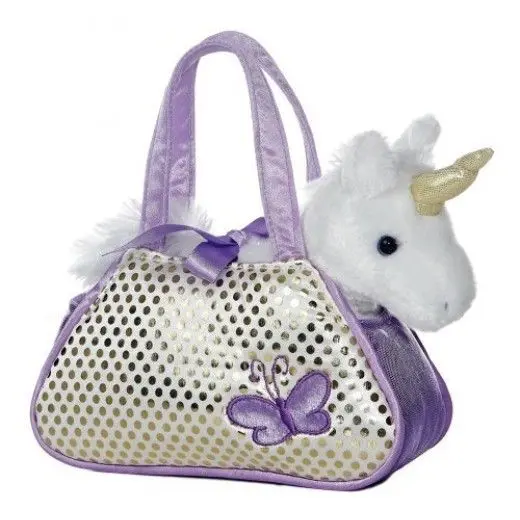 Fancy Pal Lilac Unicorn soft plush toy handbag 21cm product photo