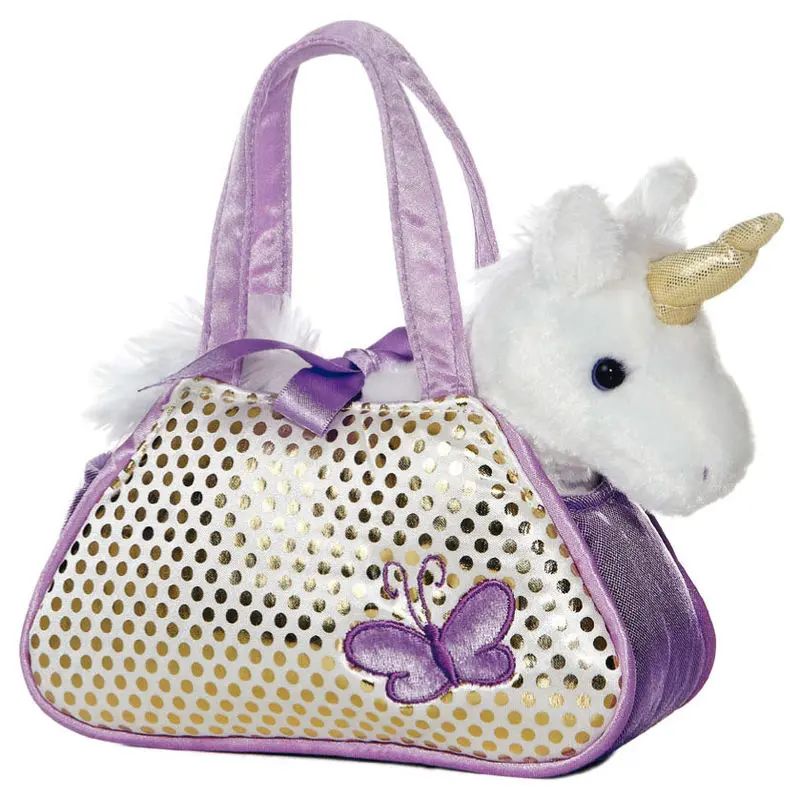 Fancy Pal Lilac Unicorn soft plush toy handbag 21cm product photo