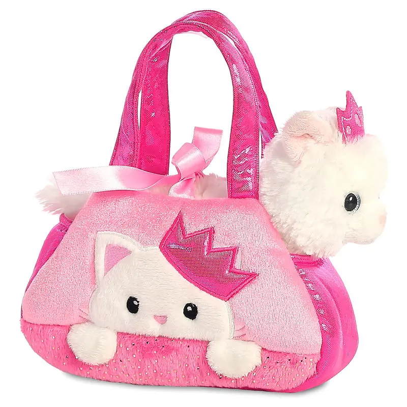 Fancy Pal Pink Cat soft plush toy handbag 21cm product photo