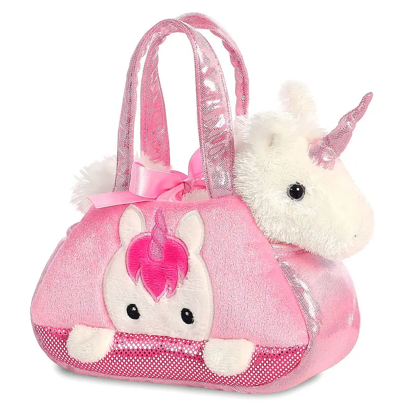 Fancy Pal Pink Unicorn soft plush toy handbag 21cm product photo
