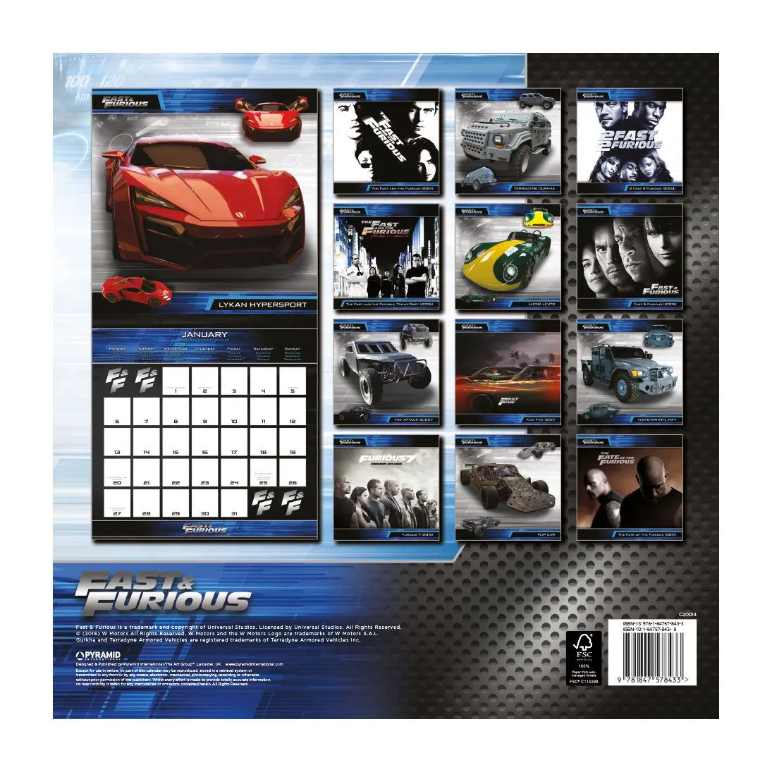 Fast &amp; Furious Calendar 2020 product photo
