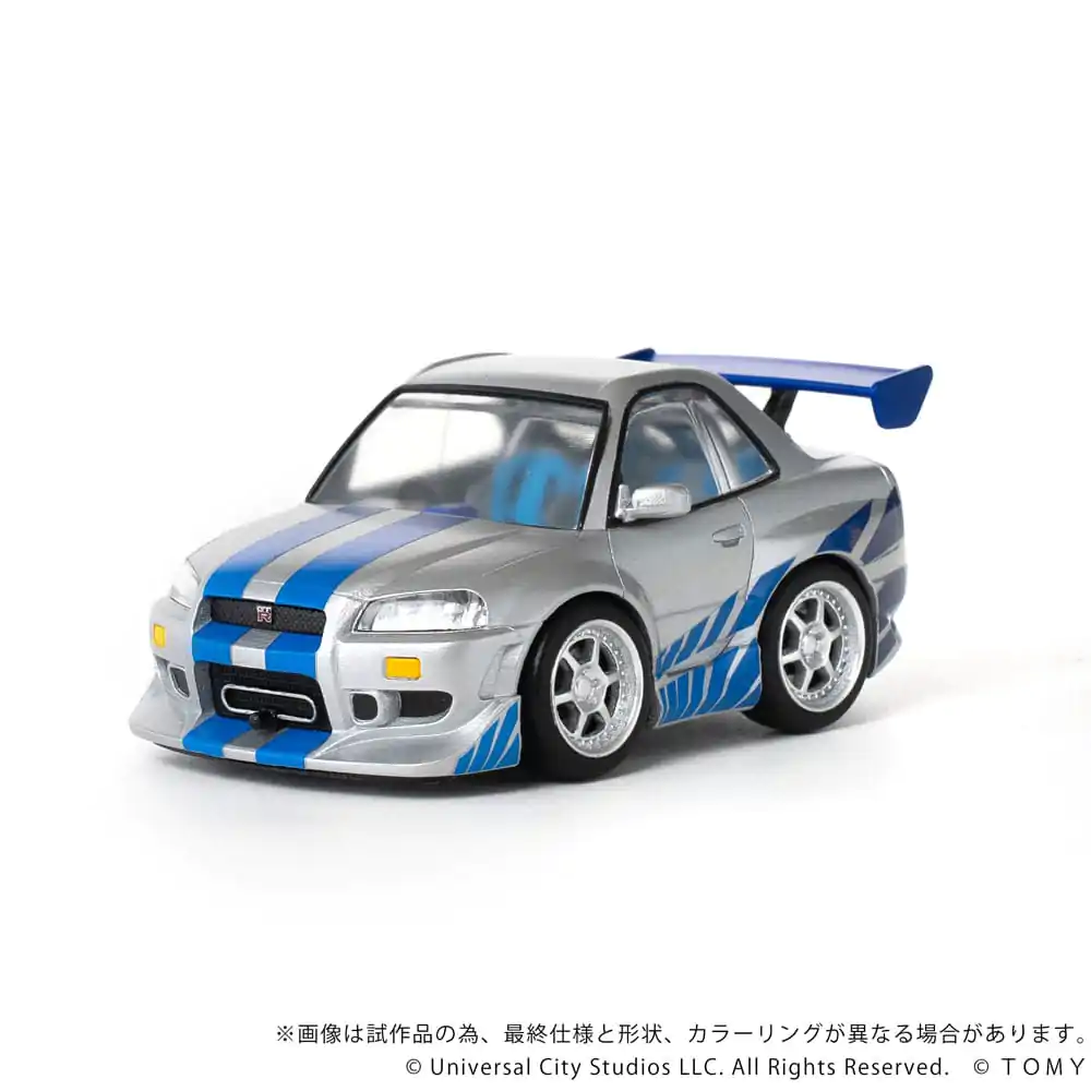 Fast &amp; Furious Q-Village Vehicle with mini-figure Nissan Skyline GT-R (R34) 9 cm product photo