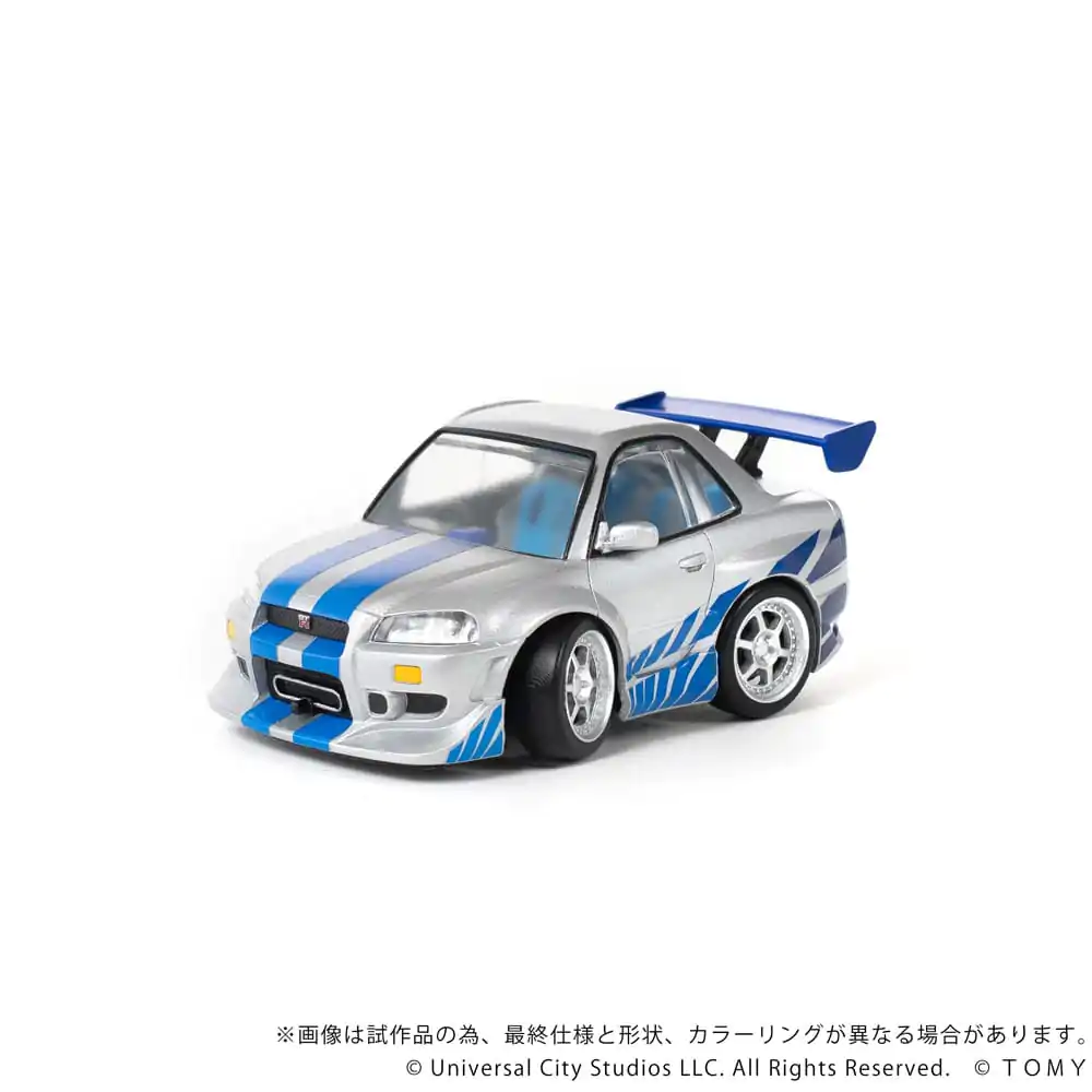 Fast &amp; Furious Q-Village Vehicle with mini-figure Nissan Skyline GT-R (R34) 9 cm product photo