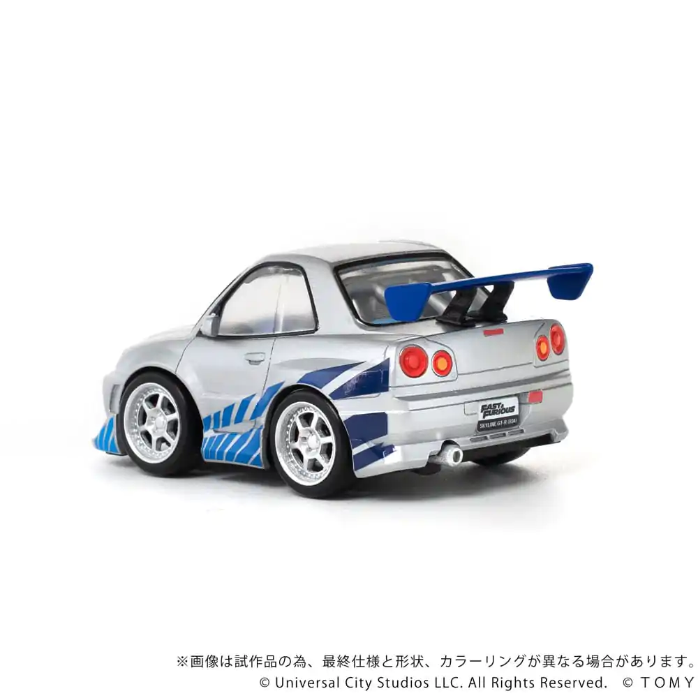 Fast &amp; Furious Q-Village Vehicle with mini-figure Nissan Skyline GT-R (R34) 9 cm product photo