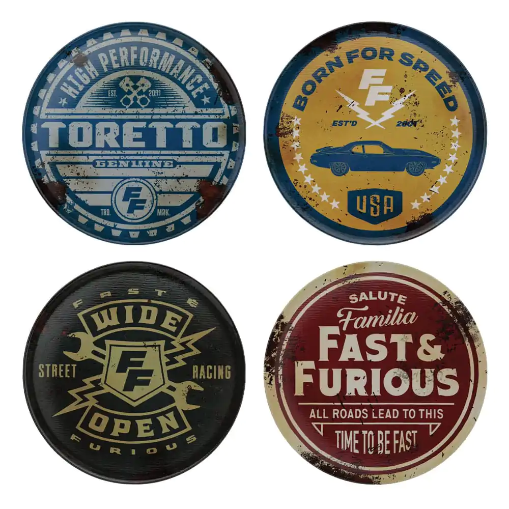 Fast &amp; Furious Coaster 4-Pack Vintage Style product photo