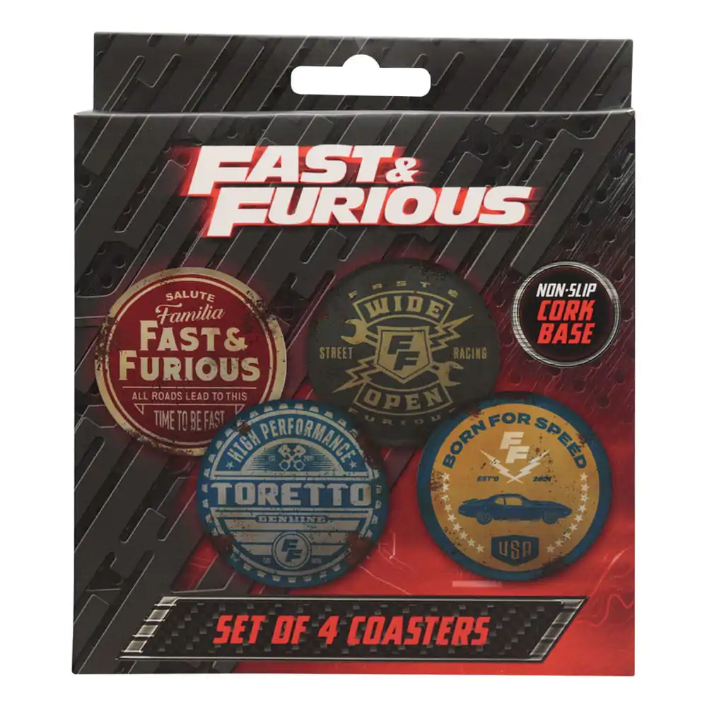 Fast &amp; Furious Coaster 4-Pack Vintage Style product photo