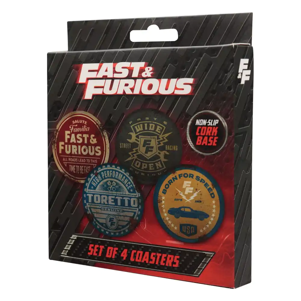Fast &amp; Furious Coaster 4-Pack Vintage Style product photo