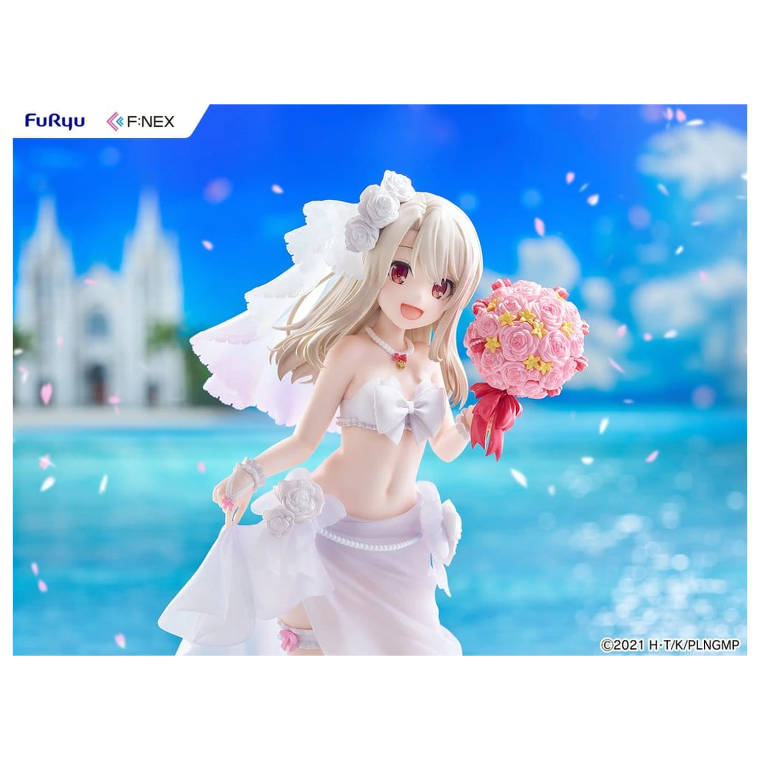 Fate/kaleid liner Prisma Illya: Licht - The Nameless Girl F:NEX PVC Figure 1/7 Illyasviel von Einzbern Wedding Swimsuit Ver. 21 cm product photo