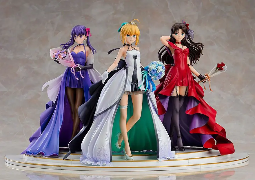 Fate/Stay Night PVC Statues 1/7 Saber, Rin Tohsaka and Sakura Matou 15th Celebration Dress Ver. product photo