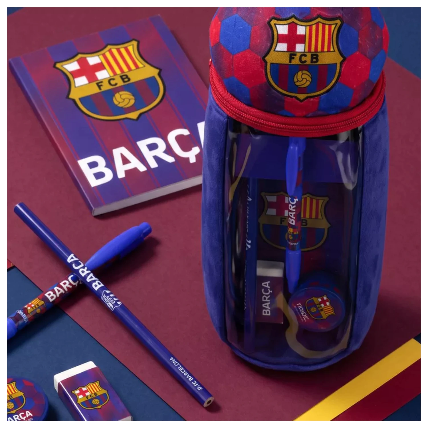FC Barcelona Plush Stuffed Pencil Case product photo