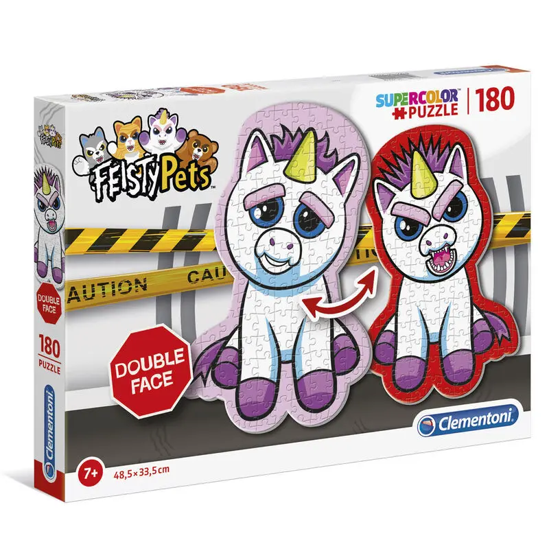 Feisty Pets Unicorn Shaped Double Face puzzle 180pcs product photo