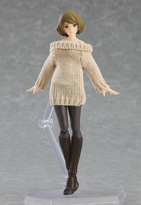 Figma Styles Parts for Action Figures 1/12 Styles Off-the-Shoulder Sweater Dress (Pink Beige) product photo